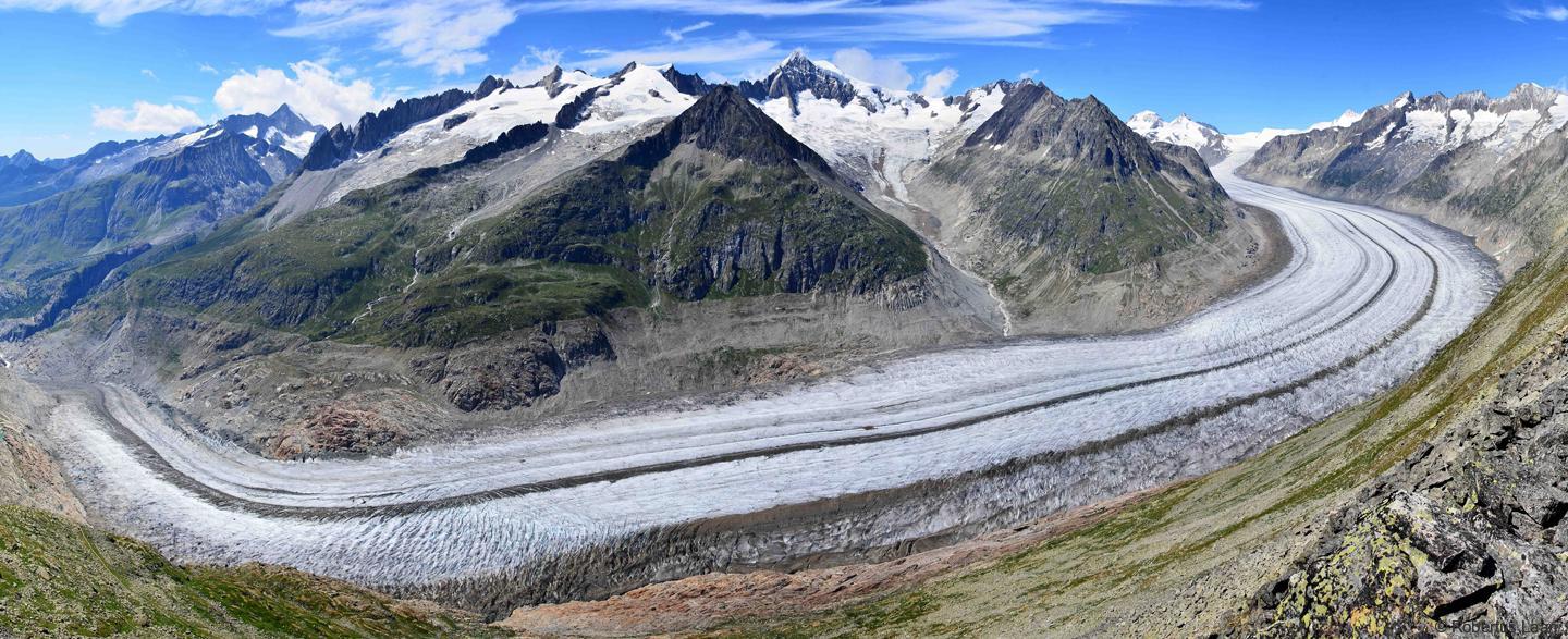 The mighty Aletsch Glacier measures about 22km