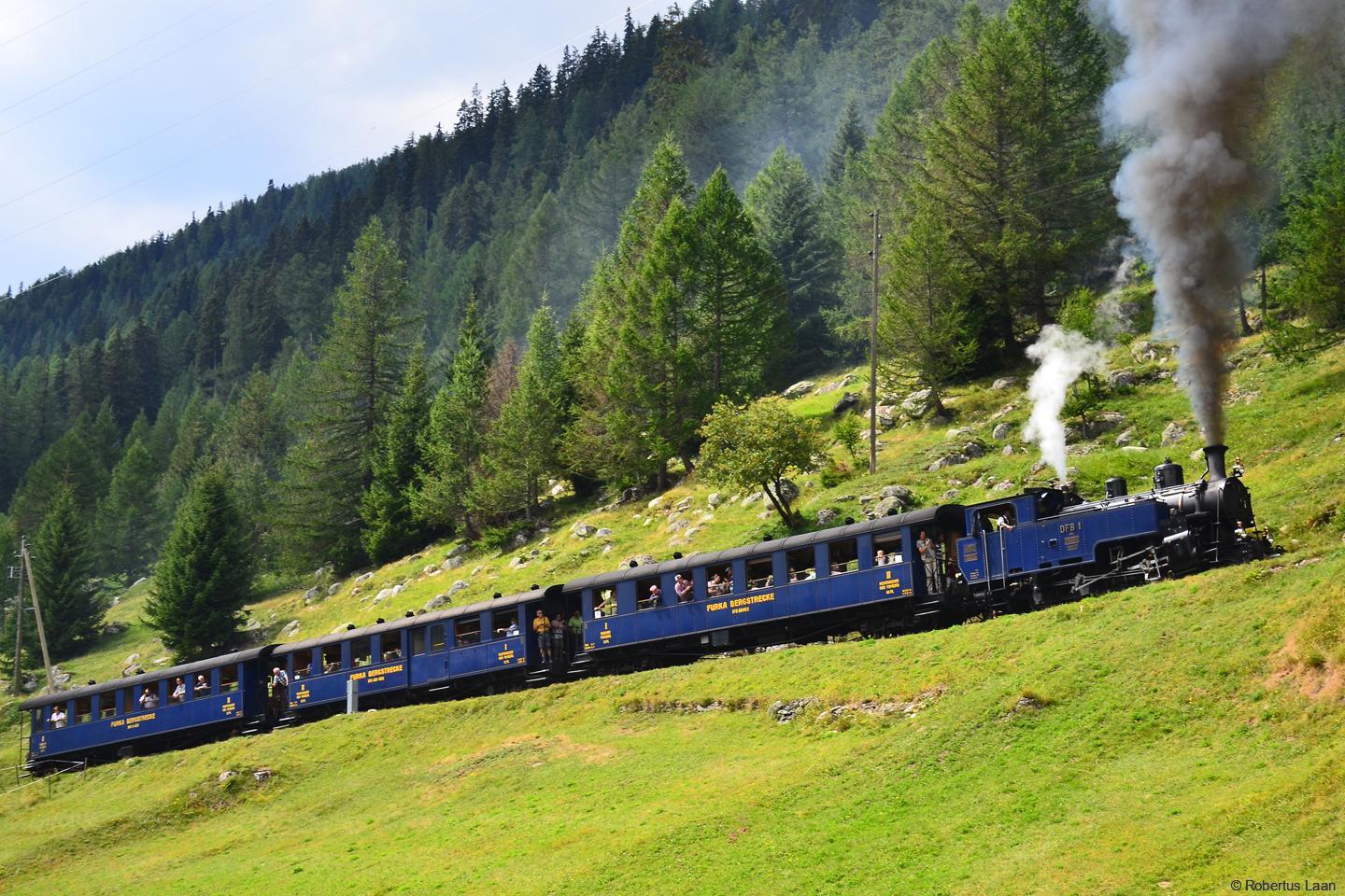 The Furka steam train near Oberwald